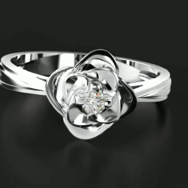Женская кольцо с бриллиантом из белого золота 585-й пробы