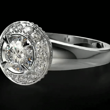 Женское кольцо с бриллиантами из белого золота